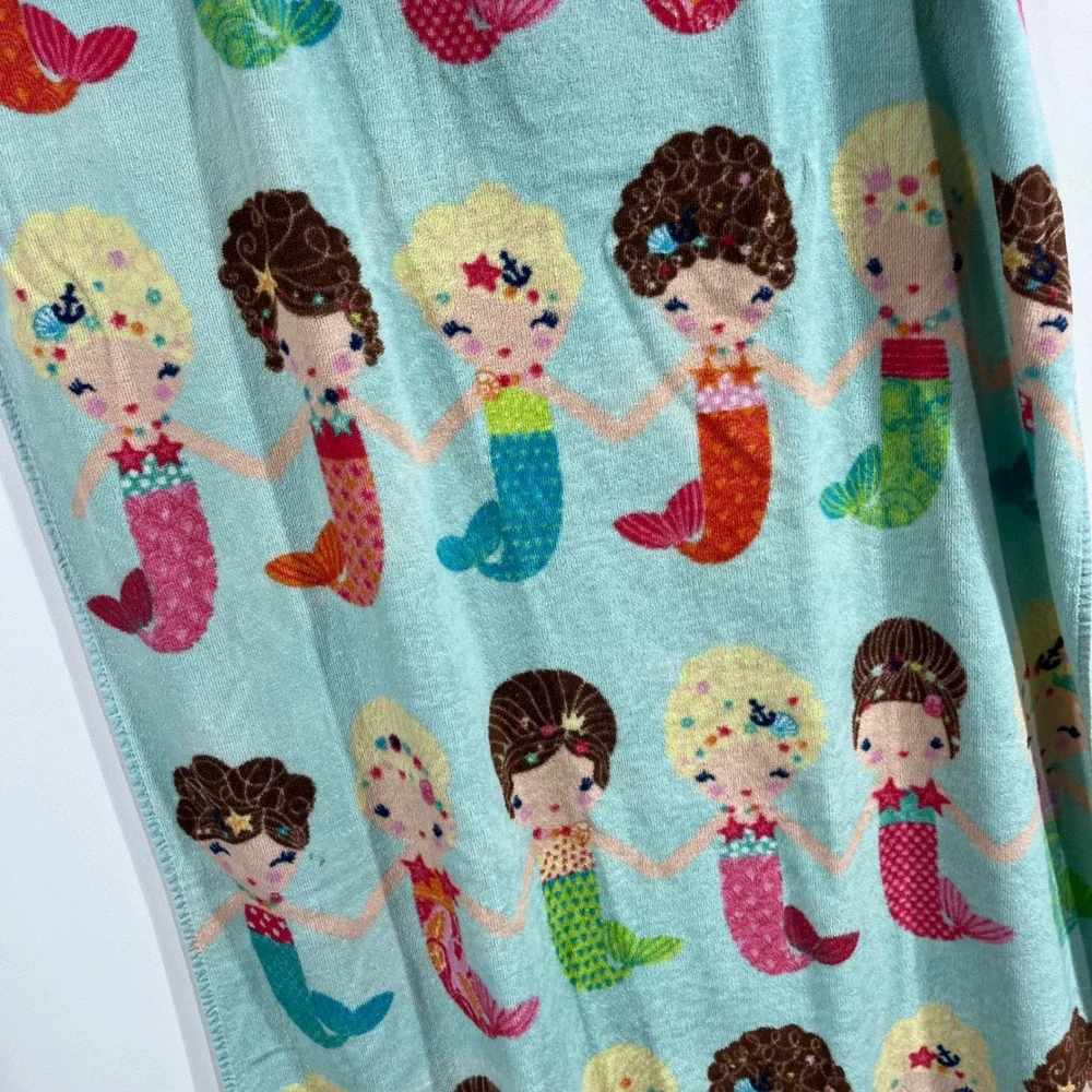 Boat House Novelty Mermaid Print Beach Towel 100% Cotton 27x60 Resort Vacation